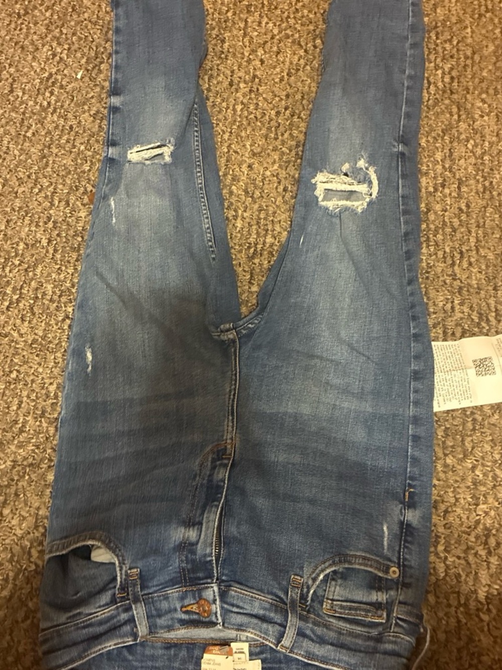 River Island Women's Skinny Distressed Blue Jeans